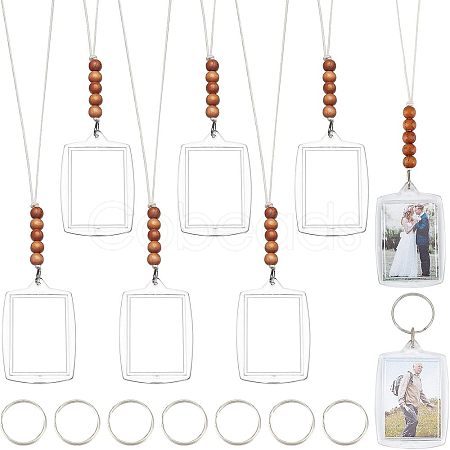 8Pcs Plastic Badge Holder Pendant Decoration HJEW-CA0001-19-1