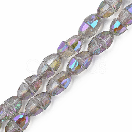 Electroplate Transparent Glass Beads Strands EGLA-N002-35-C01-1
