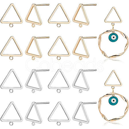 20Pcs 2 Colors Brass Stud Earring Findings KK-BC0008-33-1