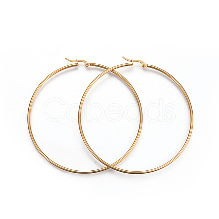 201 Stainless Steel Big Hoop Earrings LS-EJEW-A052-20D-G-1