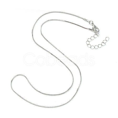 Brass Square Snake Chain Necklace for Men Women MAK-YW0001-08-1