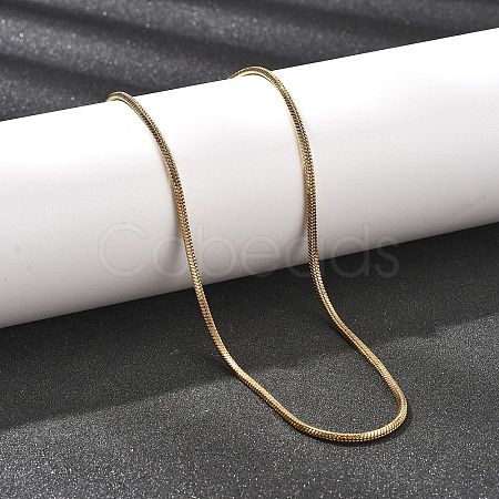 2MM 304 Stainless Steel Square Snake Chain Necklaces for Women NJEW-B131-01B-G-1