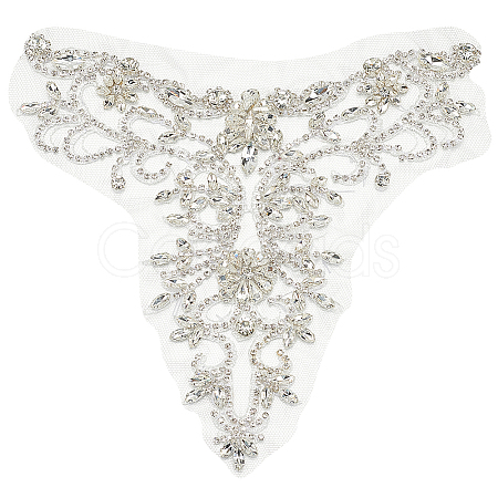 1Pc Rhinestone Iron on/Sew on Patches PATC-GO0001-08-1