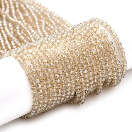 Transparent Electroplate Glass Beads Strands GLAA-H021-01B-PL02-1