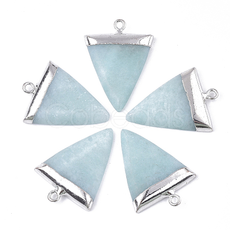 Electroplate Natural Amazonite Pendants G-S344-49G-1