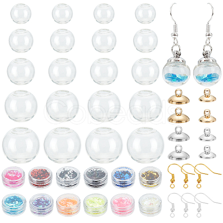 DIY Glass Ball Dangle Earring Making Kit DIY-PH0021-53-1