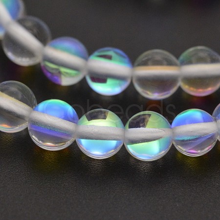 Round Synthetic Moonstone Beads Strands G-M210-6mm-11-1