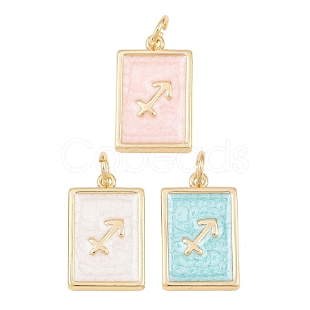Brass Enamel Pendants KK-CBA62C2-01G-1