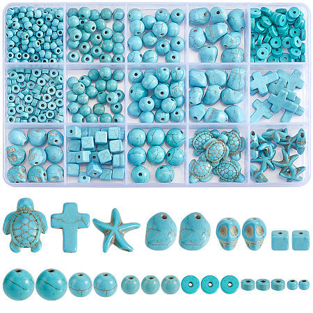 12 Styles Synthetic Turquoise Beads TURQ-SP0001-01B-1
