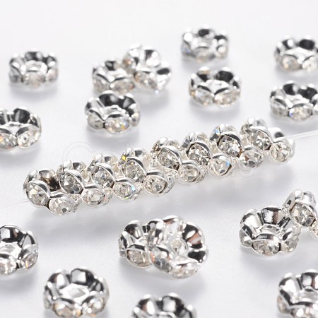 Brass Middle East Rhinestone Spacer Beads RSB029NF-01-1