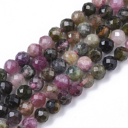 Natural Multicolor Tourmaline Beads Strands G-S361-4mm-017-1