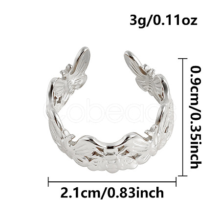Ocean Animals 304 Stainless Steel Cuff Open Rings OU3325-7-1