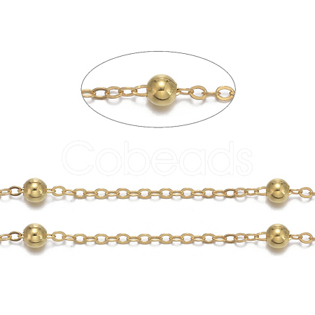 Brass Flat Oval Cable Chains CHC018Y-G-1