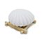 Velet Jewelry Boxes, for Necklaces, Rings, Earrings and Pendants, Shell Shapes, White, 8.8cm