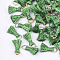 Polyeter Tassel Pendants, with Metallic Cord and Iron Jump Rings, Golden, Green, 10~15x5~8mm, Hole: 3.5mm