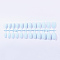 Solid Colors Matte Plastic False Nails Full Cover Fake Nails Tips, Natural Medium Length Press on Nails, Light Cyan, 18~24x7~14mm, about 24pcs/set