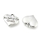 Wedding Theme Antique Silver Tone Tibetan Style Alloy Heart with Mother of the Groom Rhinestone Charms, Cadmium Free & Lead Free, Crystal, 14x16x3mm, Hole: 2mm