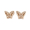 Rack Plating Brass Micro Pave Cubic Zirconia Beads, Long-Lasting Plated, Lead Free & Cadmium Free, Butterfly, Real 14K Gold Plated, 8.5x12x5mm, Hole: 1.4mm