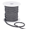 BENECREAT 20 Yards Round Polyester Cords, Twisted Round Rope, with 1Pc Plastic Spool, for Garment Accessories, Black, Light Grey, 5mm