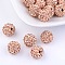 Grade A Rhinestone Pave Disco Ball Beads, for Unisex Jewelry Making, Round, Light Peach, PP7(1.35~1.4mm), 6mm, Hole: 0.8mm