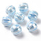 Handmade Pearlized Porcelain Beads, Pearlized, Pumpkin, Light Sky Blue, 13x12mm, Hole: 2mm