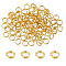 BENECREAT 2 Bags Brass Split Rings, Double Loops Jump Rings, Real 18K Gold Plated, 5x1.5mm, Hole: 3mm, Single Wire: 0.75mm, about 50pcs/bag