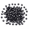 Opaque Acrylic Beads, Flat Round with White Heart & Flower & Moon & Star, Black, 7x4mm, Hole: 1.6mm, 200pcs/set