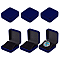 Flocking Plastic Badge Storage Box, Badge Gift Case with Plush Inside, Square, Prussian Blue, 5.8x5.3x2.5cm