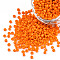 12/0 Opaque Colours Round Glass Seed Beads, Dark Orange, Size: about 2mm in diameter, hole:1mm, about 3303pcs/50g