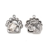 Rack Plating Alloy Glass Pendants PALLOY-P291-15B-01-1