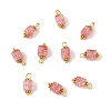 10Pcs Crackle Glass Pendants PALLOY-YW00067-04-1