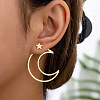Star with Moon Alloy Stud Earrings FS-WGC80EF-01-1