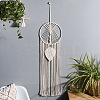 Woven Net/Web with Leaf Macrame Cotton Wall Hanging Decorations PW23021574628-1