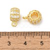 Column Brass Micro Pave Cubic Zirconia Tube Bails KK-C072-05F-G-2