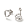 304 Stainless Steel Micro Pave Clear Cubic Zirconia Stud Earrings EJEW-H018-02P-03-2