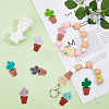 10 Sets 10 Colors Cactus & Potted Plants Food Grade Eco-Friendly Silicone Focal Beads SIL-DC0001-22-5