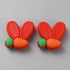 Rabbit Ears with Carrot Food Grade Eco-Friendly Silicone Focal Beads SIL-SZC0003-05A-1