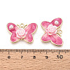 Rack Plating Alloy Enamel and ABS Imitation Pearl and Acrylic Pendants ENAM-T091-64B-3