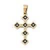 Ion Plating(IP) 304 Stainless Steel Enamel Rhinestone Pendants STAS-Q325-05E-G-1