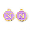 Golden Plated Alloy Enamel Charms ENAM-S118-10N-1
