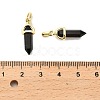 Natural Obsidian Double Terminal Pointed Pendant G-H097-01G-07-3