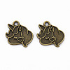 Tibetan Style Alloy Pendant Enamel Settings TIBEP-N010-010AB-RS-1