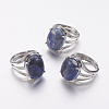 Natural Sodalite Wide Band Finger Rings RJEW-K224-A11-3