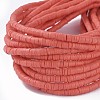 Flat Round Handmade Polymer Clay Bead Spacers CLAY-R067-4.0mm-14-3