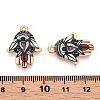 Printed Light Gold Tone Alloy Pendants ENAM-N056-206E-3