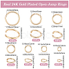 300Pcs 7 Styles Rack Plating Brass Open Jump Rings KK-BBC0027-30G-2