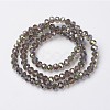 Electroplate Transparent Glass Beads Strands EGLA-A034-T8mm-S06-2