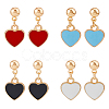 4 Pairs 4 Colors Alloy Enamel Dangle Stud Earrings EJEW-FI0003-05-1