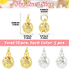 10Pcs 2 Colors Brass Pendants KK-YW0004-34-3