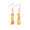 Natural Amber Chip Dangle Earrings EJEW-JE07018-3